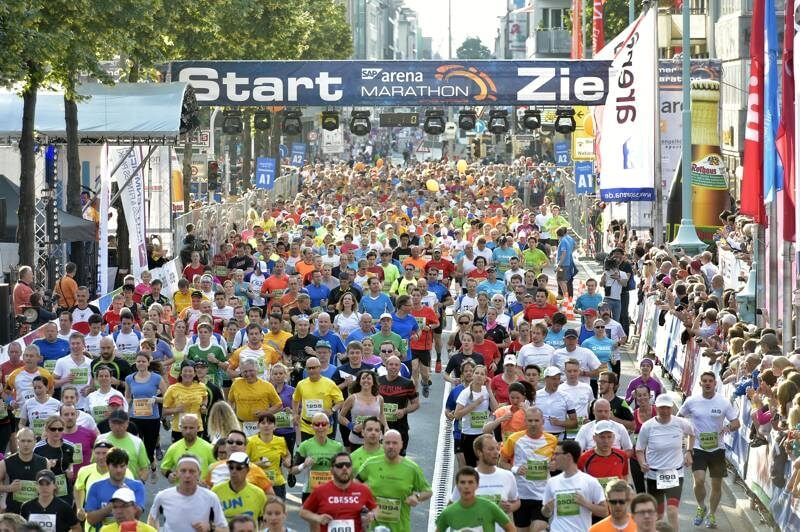 Der SAP Arena Marathon Mannheim/Ludwigshafen lockt bis zu 100.000 Zuschauer in die Städte