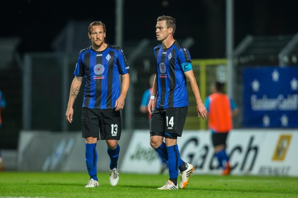 Zwei Neuzugänge beim SV Waldhof, die bislang voll eingeschlagen haben. Links Fink, rechts Balitsch. Bild: AS Sportfotos