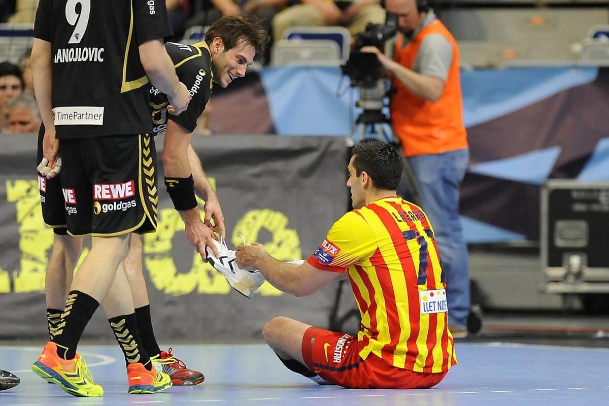 Szene aus 2014/2015 Rhein-Neckar Löwen - FC Barcelona. AS Sportfotos.