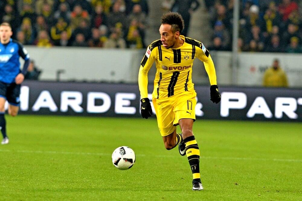 Dortmunds Pierre-Emerick Aubameyang traf per Strafstoß zum 1:1. Bild: Siegfried Lörz