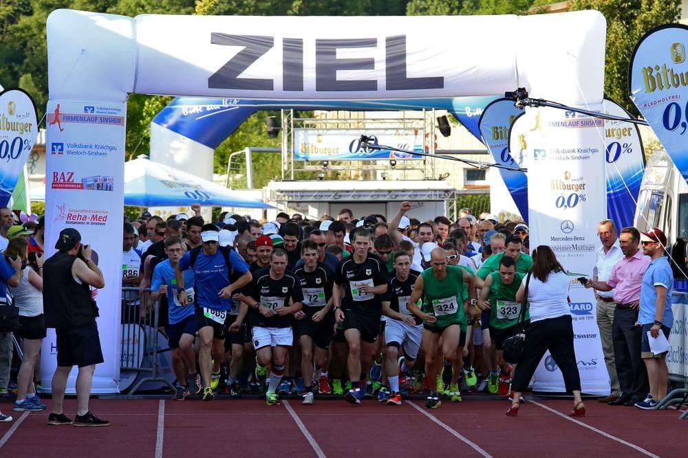 8. Volksbank Kraichgau Firmenlauf Sinsheim am 11. Juli um 19 Uhr