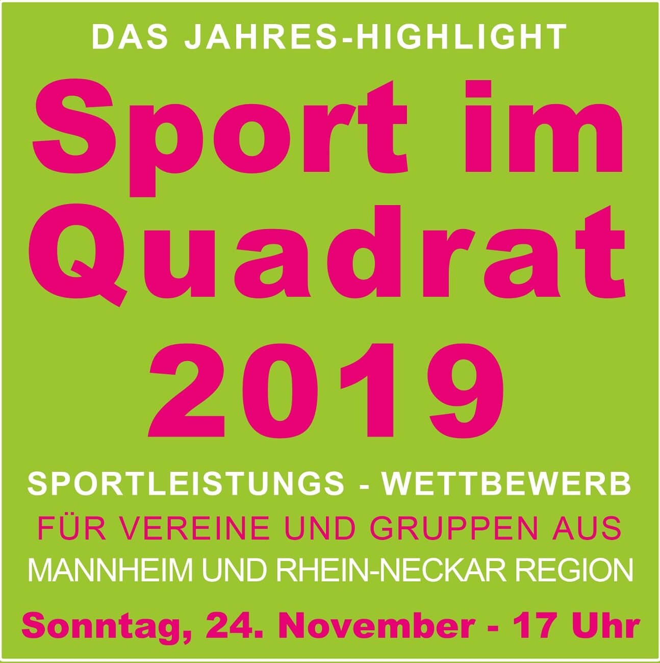 Bald ist es soweit: Sport im Quadrat 2019 in Mannheim