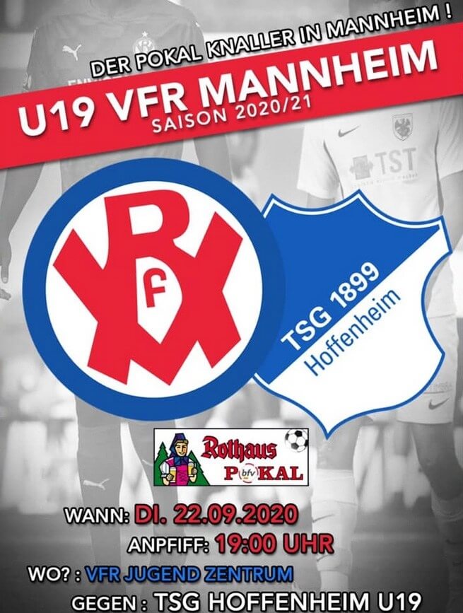 Die U19 des VfR Mannheim empfängt die TSG Hoffenheim zum Pokalschlager