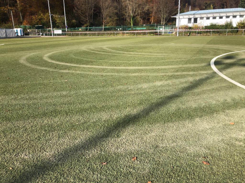 So zeigte sich den Bammentalern der Kunstrasenplatz nach der Vandalismusnacht.  Bild: FCB