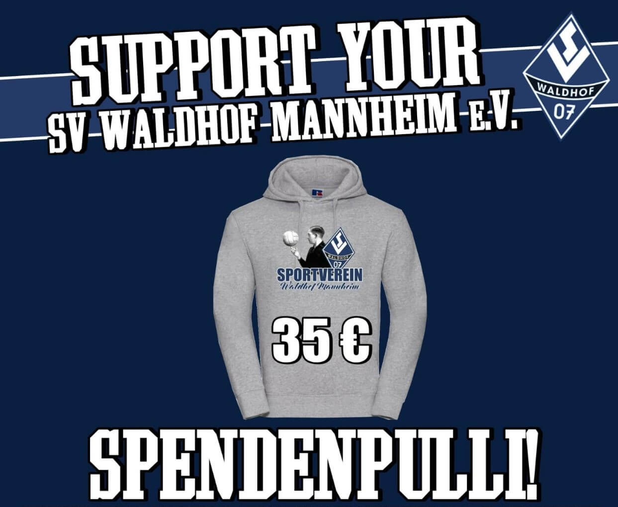 Mit diesem Aufruf warb PRO Waldhof für den Kauf der Spendenpullis. Bild: Pro Waldhof