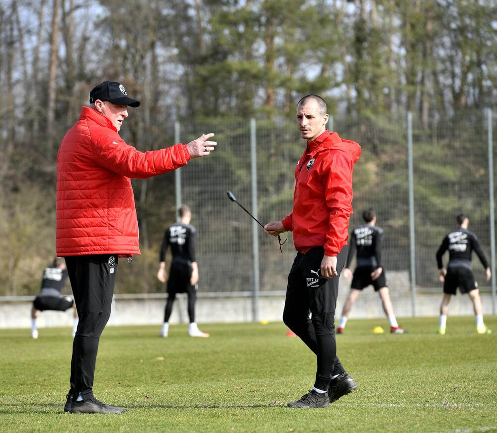 Kleppinger (links) und Kulovits (rechts) wollen den SVS von den Abstiegsrängen bringen. AS Sportfoto