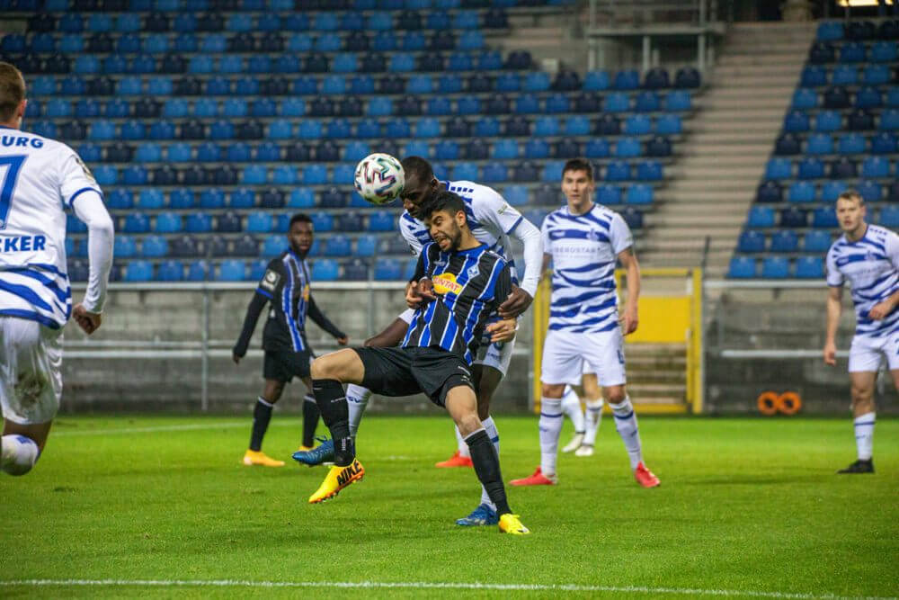 Szene aus der Hinrunde SVW- MSV Duisburg.  Foto: Alfio Marino