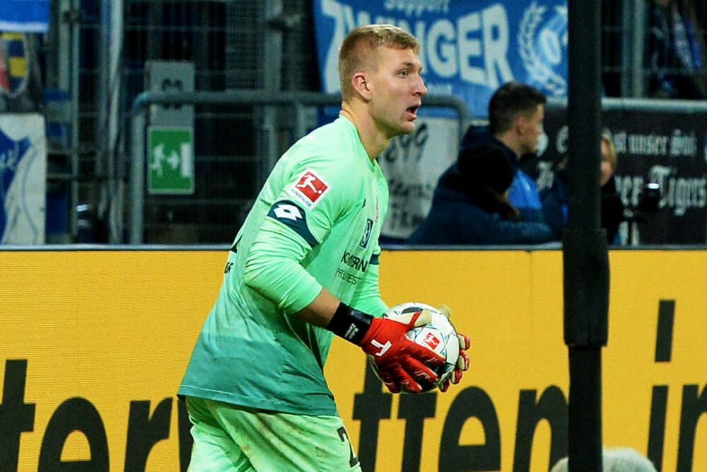 Mainz-Keeper Zentner hielt seinen Kasten gegen die TSG sauber.  Archiv-Bild: Siegfried Lörz