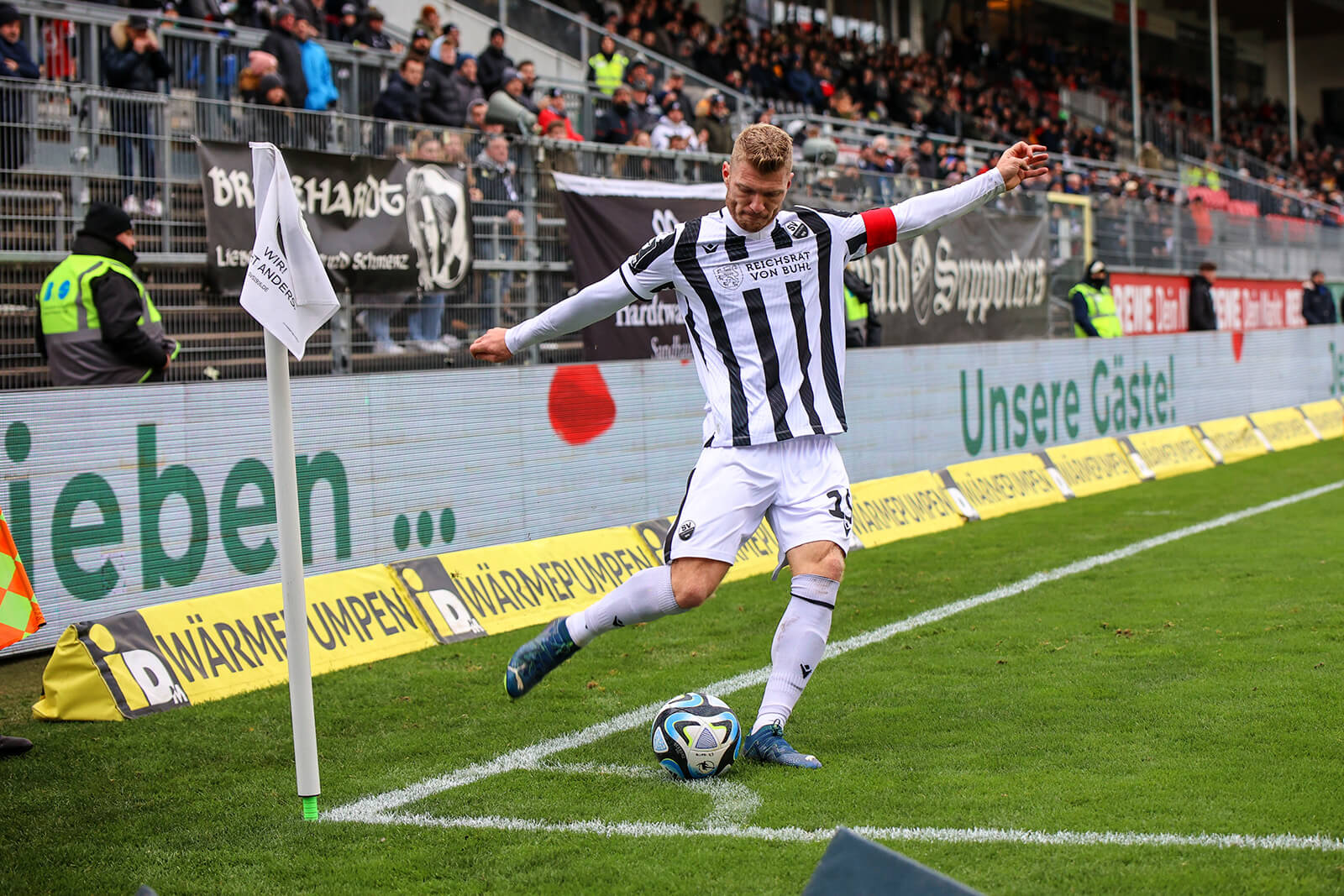  Alexander Mühling (SV Sandhausen) erzielte den Siegtreffer gegen Erzgebirge Aue. Bild: Lukas Adler.