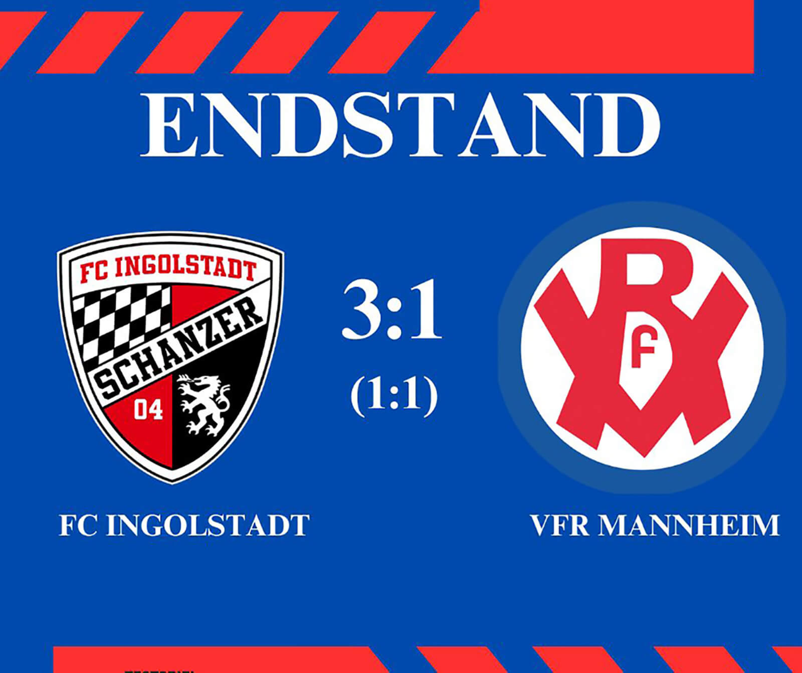 VfR Mannheim hielt bei einer 1:3 (1:1)-Niederlage gegen den FC Ingolstadt 04 über weite Strecken sehr gut dagegen