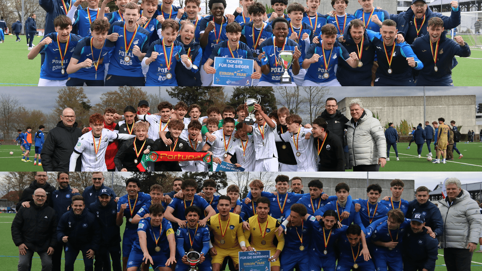 TSG Hoffenheim, SV Sandhausen und Karlsruher SC jubeln beim fünften Finaltag der Junioren